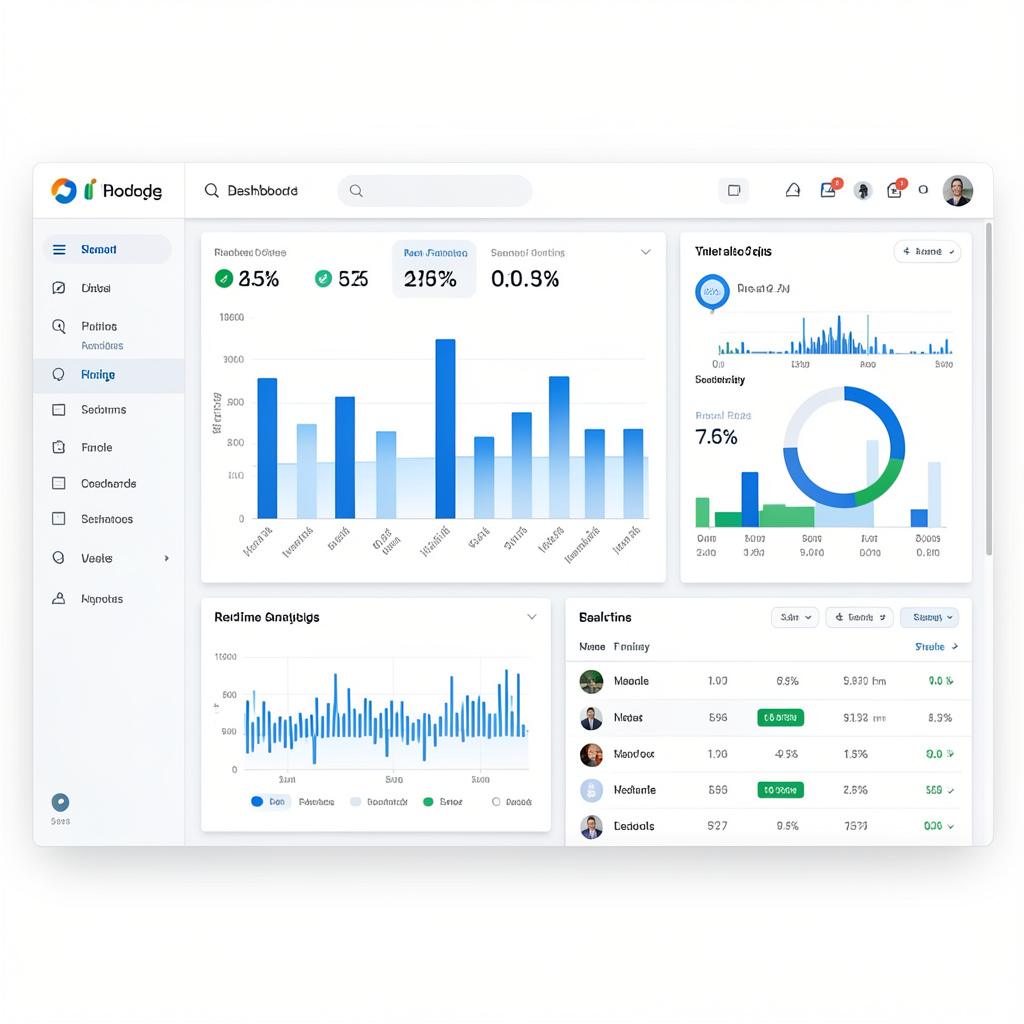 API dashboard interface showing real-time analytics